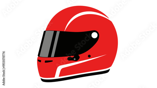 Red Racing Helmet Icon, Motorsport Safety Gear, Driver Protection