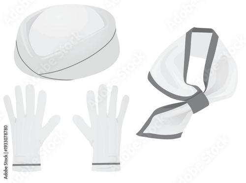 Stewardess accessories set. vector illustration