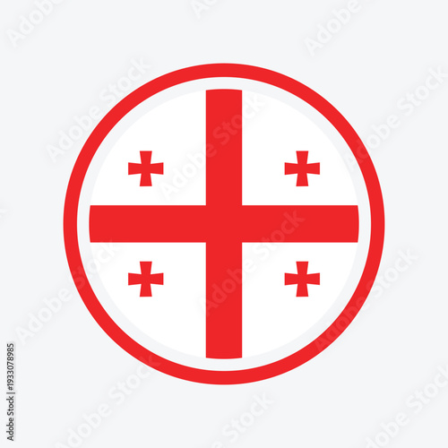 Round Georgia flag emblem design element