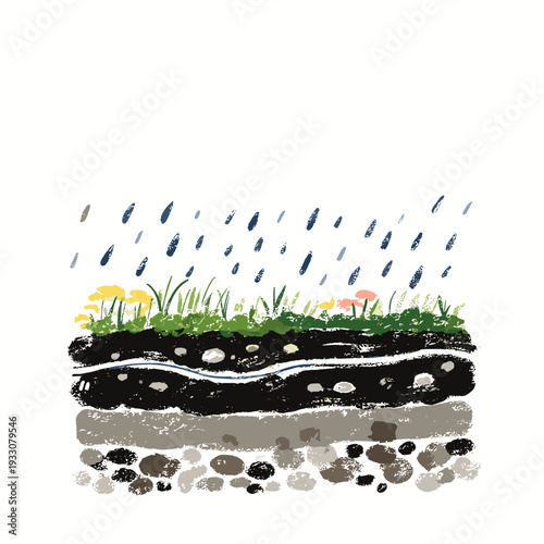 Garden Gravel Drainage System Diagram