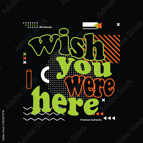 wish you were here slogan simple vintage