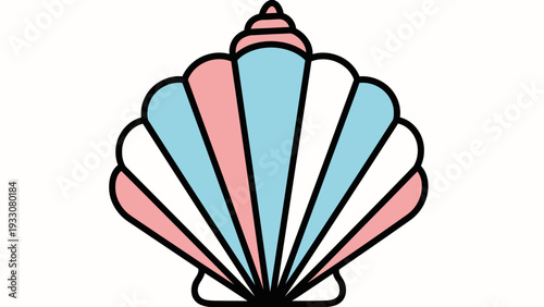 Transgender Pride Seashell Icon, Symbol of Identity and Support