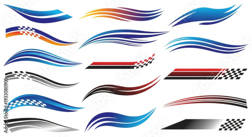 Dynamic racing stripes and speed lines for vehicle design and graphics.