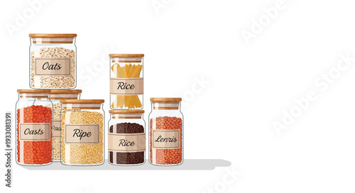 Pantry Staples Jars Illustration