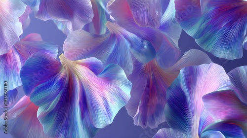 Abstract floral design with vibrant, pastel petals