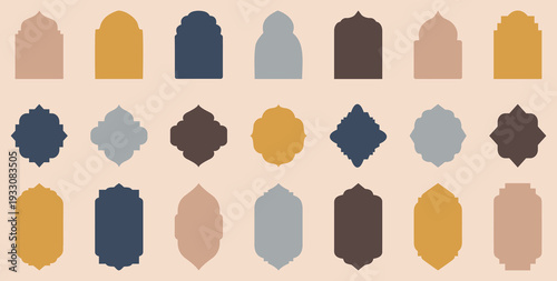 Islamic frame vector illustration in arabic style.