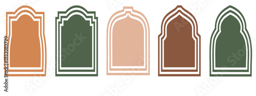 Old mosque windows shape in oriental style.