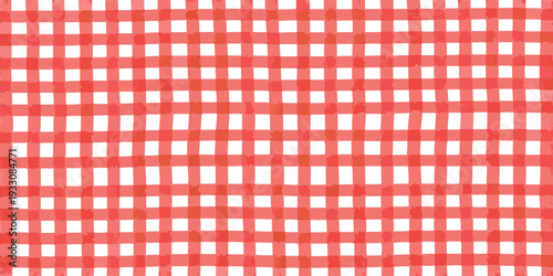 A classic red and white checkered pattern fills the entire frame