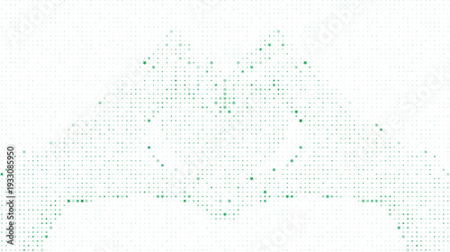 Green starburst halftone abstract pattern on white background, Subtle green starburst dotted abstract modern backdrop