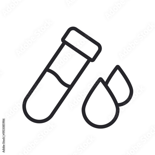blood sample icons outline and Flat Style,transparent background