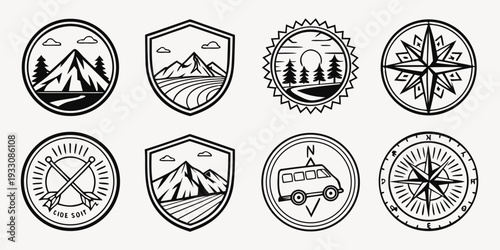 A collection of various badges and emblems from different organizations and groups Vector
