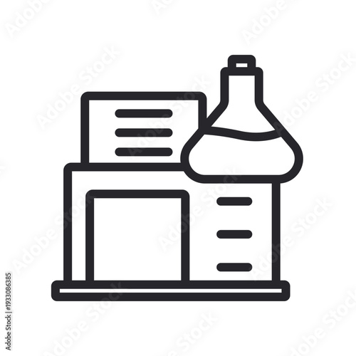 laboratory icons outline and Flat Style,transparent background
