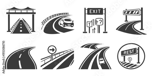 Various road signs and symbols indicating traffic rules and regulations Vector