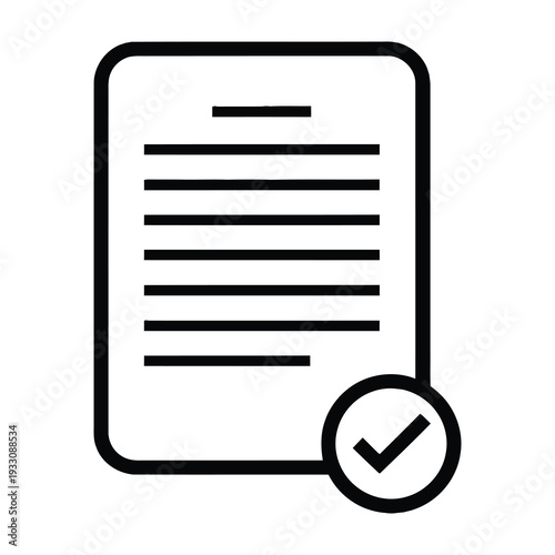 Document with a checkmark symbol representing approval or completion