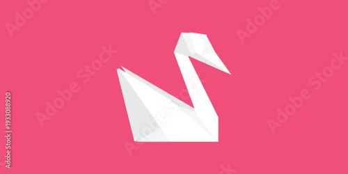 Background paper folding swan. Japanese origami duck