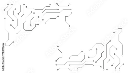 Circuit board digital abstract background. Motherboard technology texture design. AI semiconductor and computer processor on tech bg. 