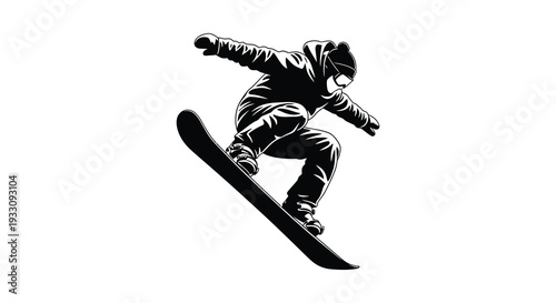 snowboarder jumping vector