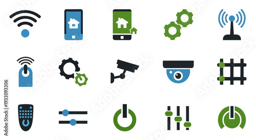 Collection of Modern Technology Icons and Symbols.