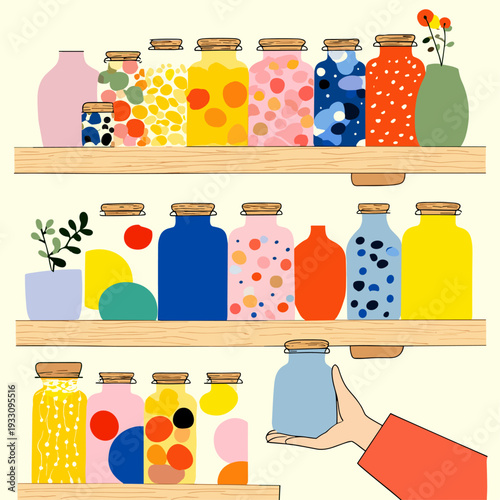 Modern Pantry with Clear Storage Containers