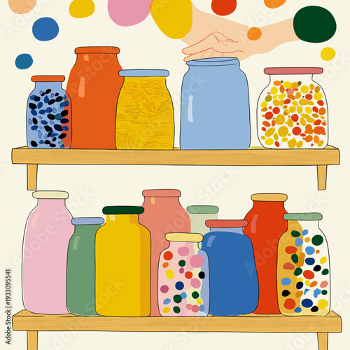 Modern Pantry with Clear Storage Containers