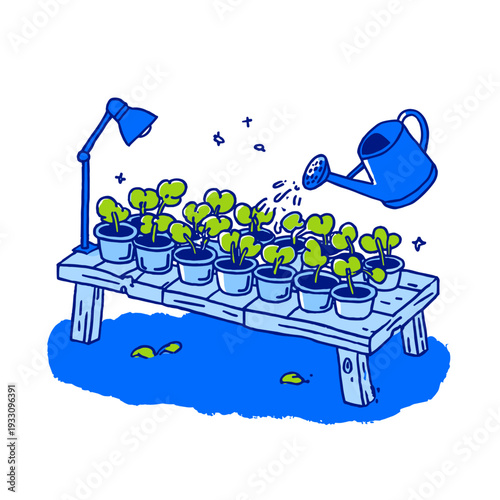 Modern Seedling Propagation Station Setup