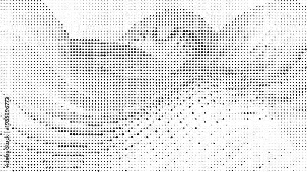 Fototapeta premium Black star and dot halftone abstract gradient background, Black star dotted halftone pattern smooth gradient abstract design