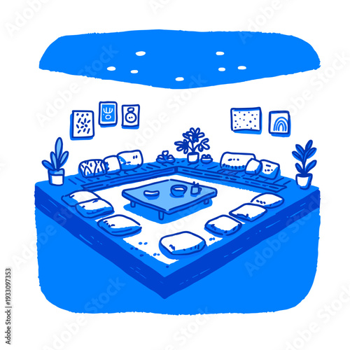 Modern Sunken Conversation Pit Living Room