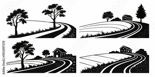 A serene tropical beach scene with palm trees and gentle ocean waves Vector