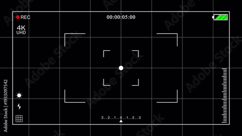 Wallpaper Mural Camcorder interface overlay with alpha channel. 4k animation Torontodigital.ca