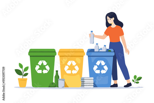 Generation text composition icon white vector sorting simple waste image no bins