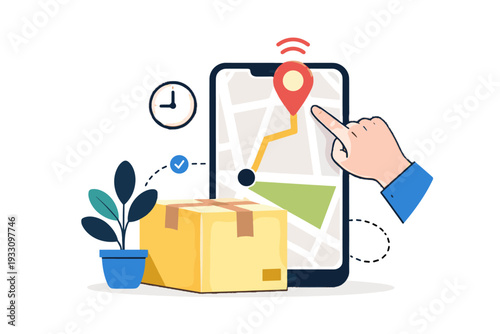 Delivery simple letters tracking vector no generation text map image white package
