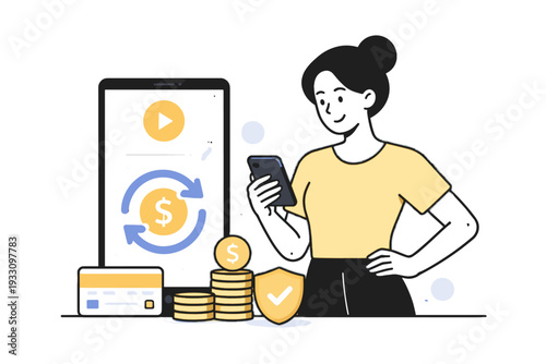 Composition icon subscription letters digital modern recurring vector text white service no