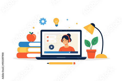 Learning text icon online simple no generation white image vector composition letters