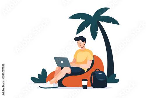 Letters working generation vector digital text simple composition icon white nomad no