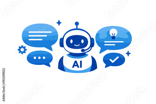 Icon ai clean chatbot vector no background white interface style gradients