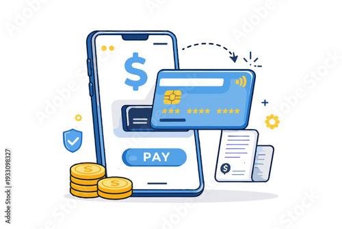 Generation image gradients flat clean vector payments smartphone simple icon card online