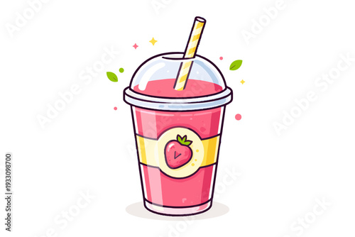 Style flat simple vector image clean generation minimal smoothie colors svg icon