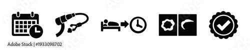 medical appointment endoscopy procedure recovery time icon solid black icon set vector illustration