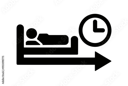 hospital discharge recovery time management icon solid black icon set vector illustration