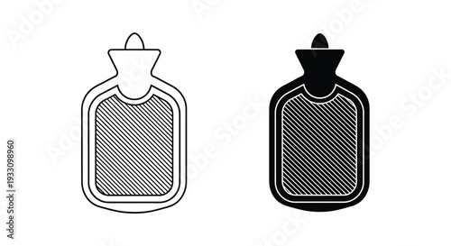 Two hot water bottles one a striking black silhouette