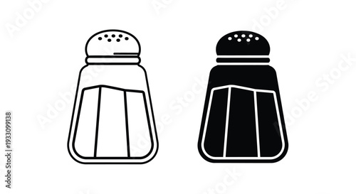Black and white salt and pepper shakers a simple graphic silhouette