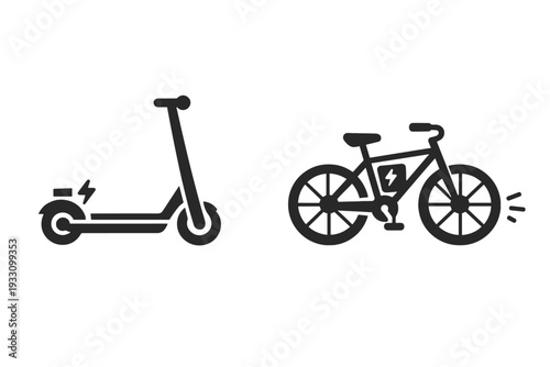 Generation vector icon scooter letters urban modern simple no isolated flat mobility