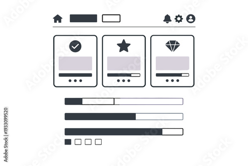 Cards generation bars simple icon vector subscription labels modern text image background