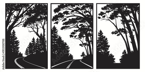 Three distinct black and white images of a person's face with different expressions Vector