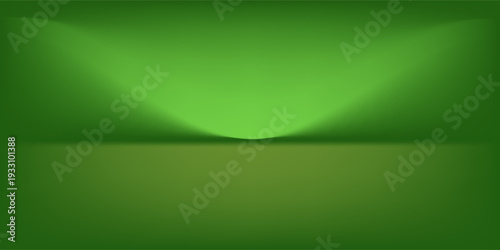 Abstract gradient podium background. Empty green 3D studio background. Clean scene for product presentation mockup template. eps 10
