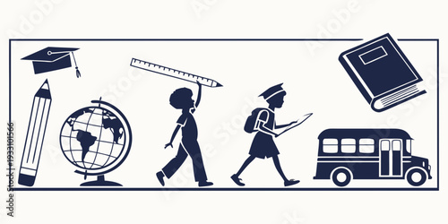 Illustration of diverse educational and professional opportunities Vector