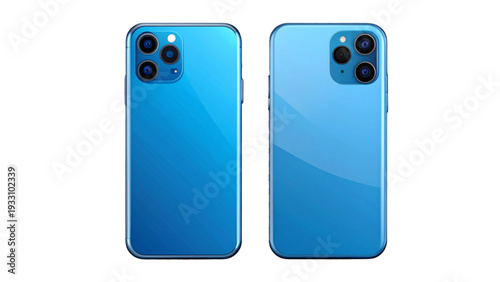 Modern Smartphone Back View Mockup with Dual Cameras – Minimal Flat Vector, Angled Composition