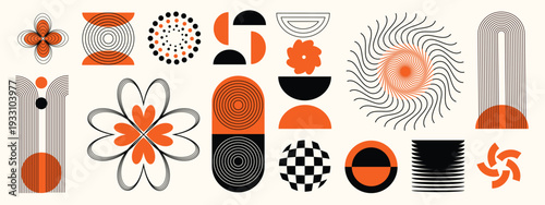 	
Hand drawn abstract minimal element mid century vector set. Aesthetic contemporary stripe line art, geometric shape in monochrome. Art form design for wall art, decoration, wallpaper