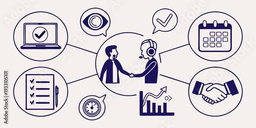 Business professional managing various tasks and responsibilities in a digital workspace Vector