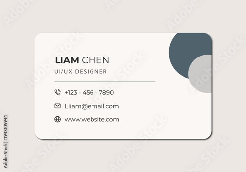 Muted Blue Accent Business Card Template – Clean Professional Design